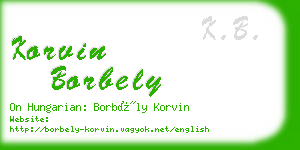 korvin borbely business card